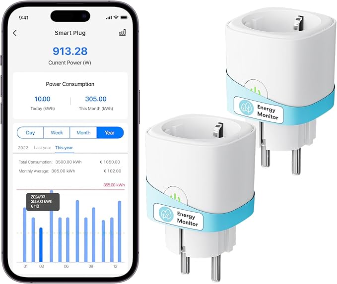 Enchufe inteligente Meross-MSS310 con medidor de consumo