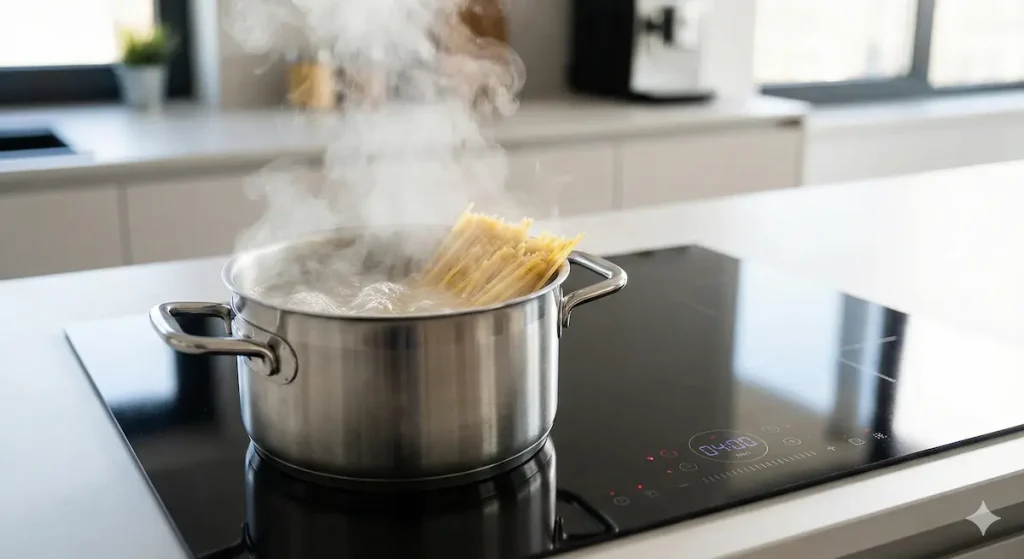 Tiempo hervir agua induccion.