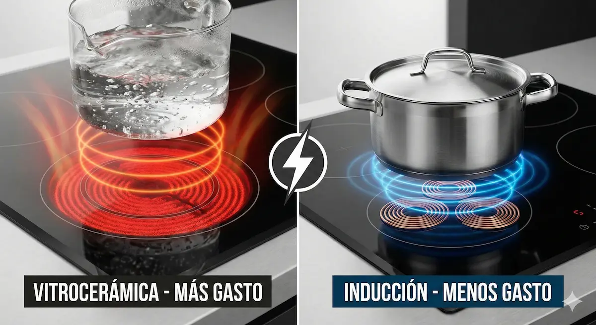 Comparativa vitroceramica vs induccion consumo.