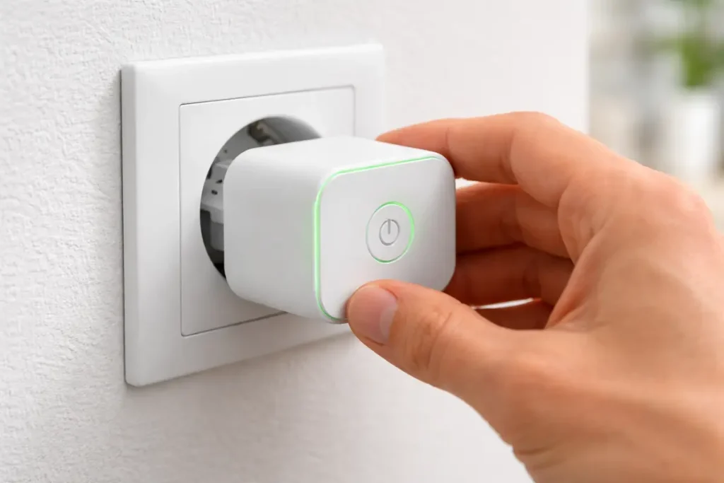 Enchufe inteligente controlando el gasto en horas punta y valle