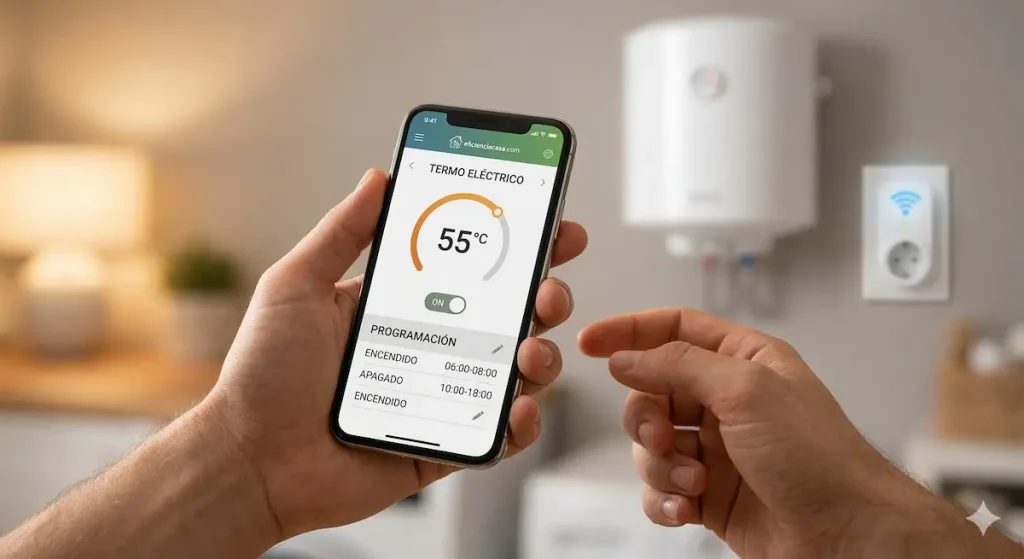 Controlar termo eléctrico con enchufe inteligente y app móvil